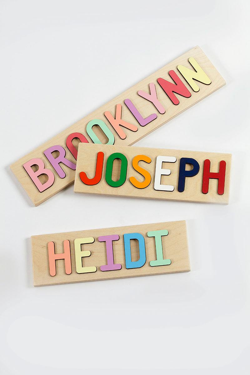 Hochzeit - Personalized Kids Name Puzzle, Wooden Puzzle