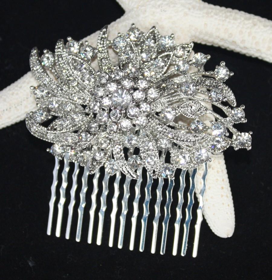 Свадьба - Victorian Rhinestone bridal Hair comb Wedding Bridal Headpiece - Eva