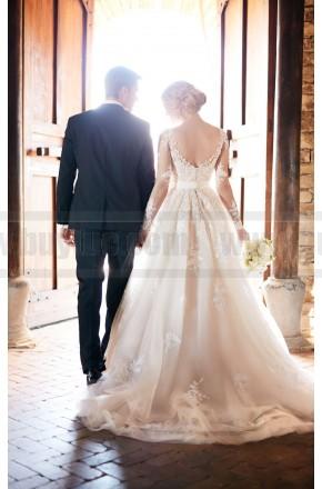 Mariage - Essense Of Australia Tulle Wedding Dress With Illusion Lace Sleeves Style D2186