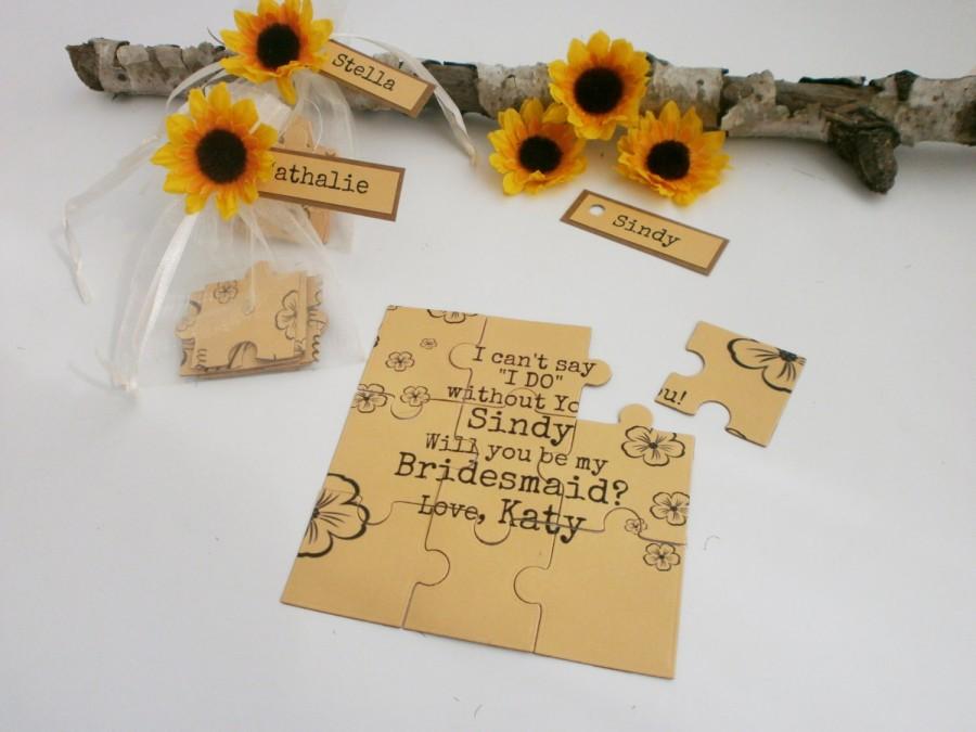 زفاف - Be my Bridesmaid Proposal Card Will you be my Bridesmaid Invitation Puzzle Proposal Card Flower Girl, Maid of Honor Invite