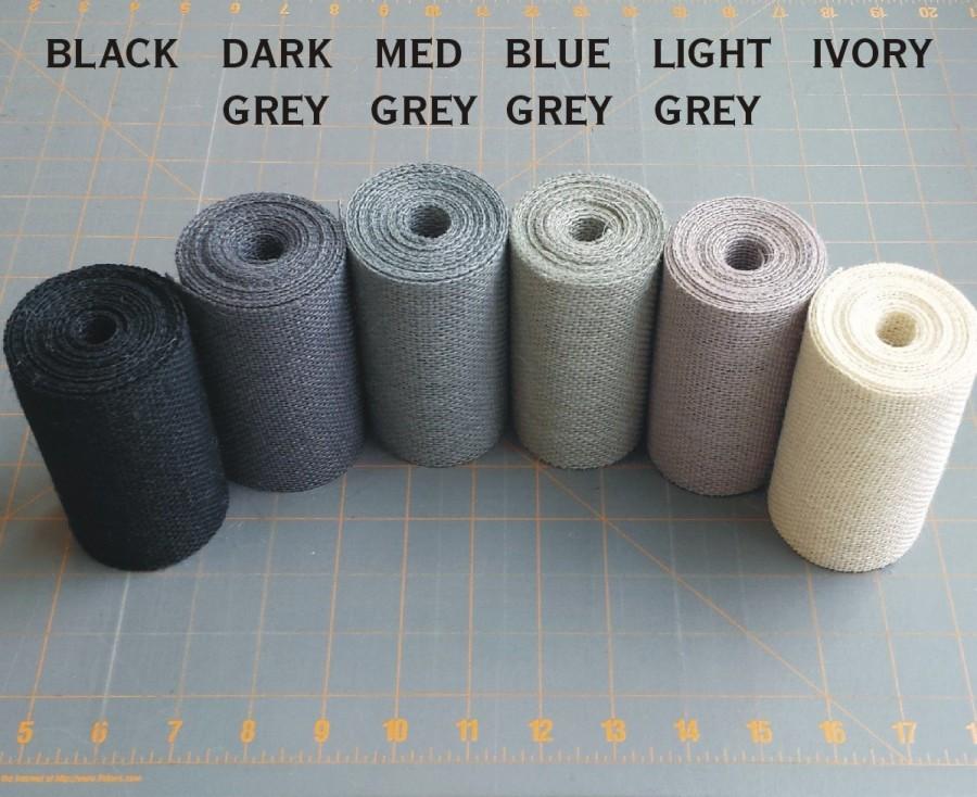 Mariage - 4 inch GREY BLACK or IVORY Burlap Ribbon