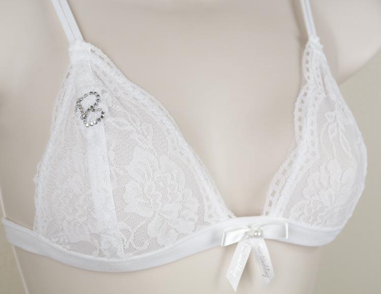 Hochzeit - Personalized Floral Lace Triangle Bralette, Bra, Unpadded, Mesh Lined, Lacy Bralette, Scallop Bralettes-BR001