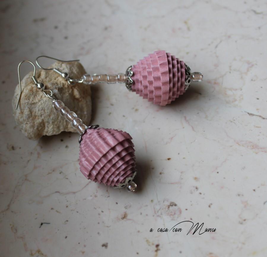Свадьба - Orecchini leggeri con perle di carta, Light earrings with pearl paper, orecchini pendenti, gioielli creativi, perle di carta, pearl paper