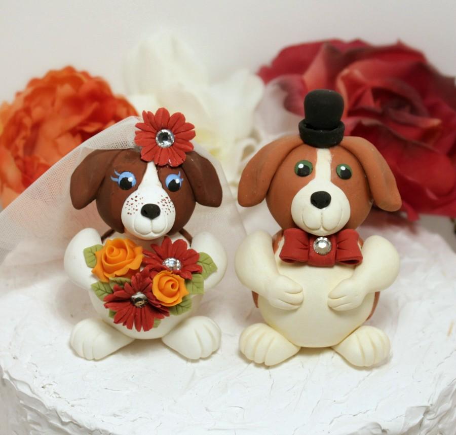 زفاف - Dog wedding custom cake topper,  beagle bride and groom cake topper, pet cake topper, wedding dogs