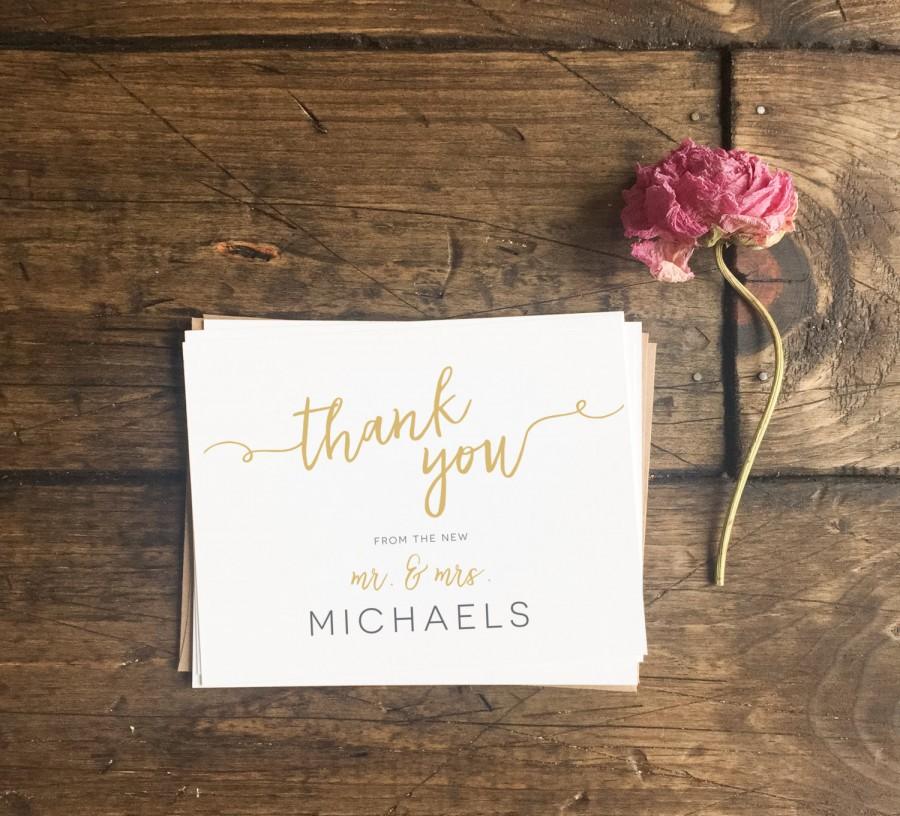 Hochzeit - Wedding Thank You Cards. Gold Modern Wedding Thank You Note Cards. Custom Wedding Gift. Wedding Cards. Custom Wedding Cards