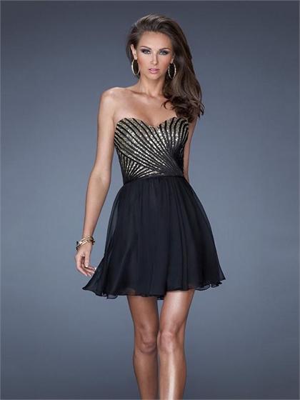Mariage - A-line Sweetheart Sequins Chiffon Prom Dress PD2500
