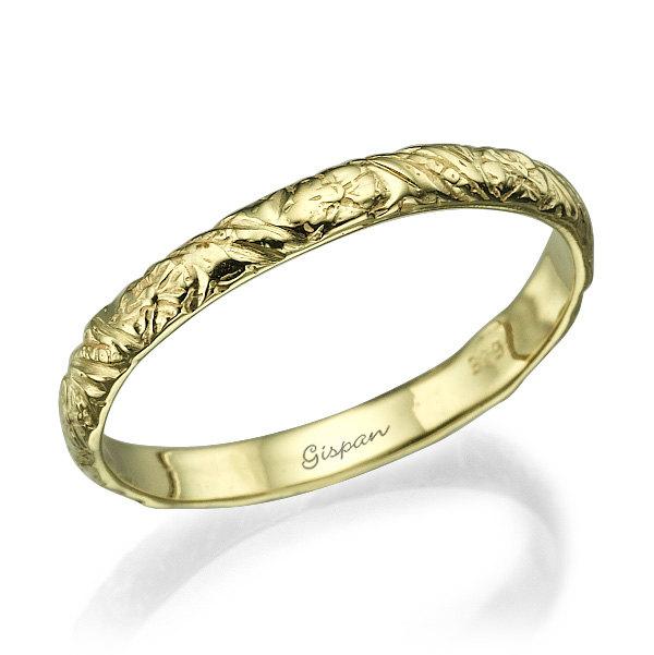 Wedding - Unique Wedding Ring, Wedding Ring, Wedding ring gold, Texture ring, Wedding band, Wedding ring vintage, Wedding ring woman, Anniversary Ring