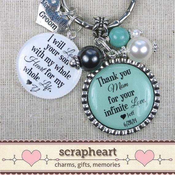 Wedding - Mother of the GROOM Gift PERSONALIZED from New Couple, Mother of the Groom Thank You Bracelet, Mother In Law Gift From Bride, Color Choice