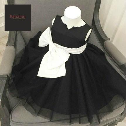 Mariage - Flower girl dress, Black dress, Party Dress, girls pageant dress, tulle flower girl dress, new flower girl dress,junior bridesmaid dress