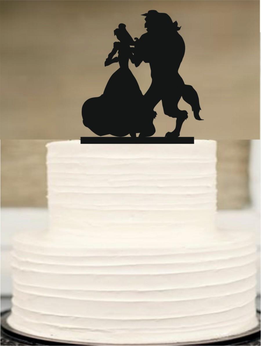 زفاف - Beauty and the Beast wedding cake topper, Disney cake topper, silhouette wedding cake topper, wedding cake topper, Funny Wedding cake Topper