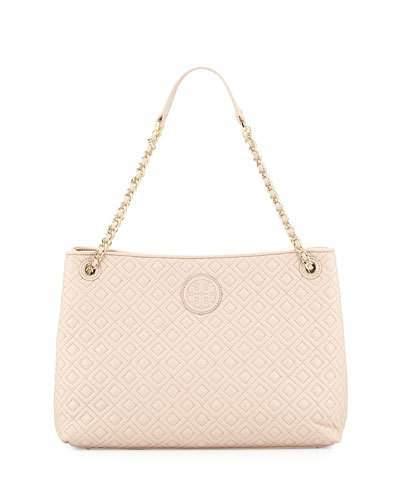 Mariage - Tory Burch Marion Quilted Slouch Shoulder Bag, Light Oak