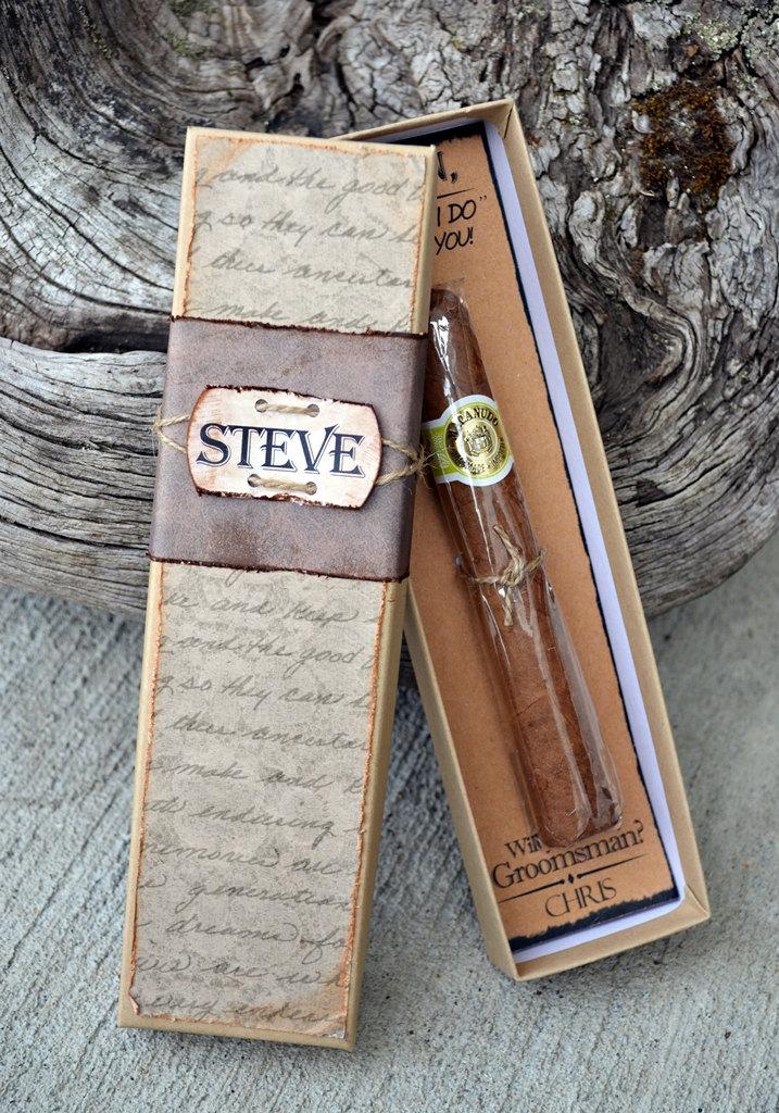 زفاف - Will You Be My Groomsman Cigar Box Best Man Time To Suit Up Rustic Custom Gift