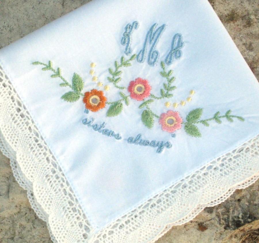 Свадьба - SOMETHING BLUE WEDDING Handkerchief, Personalized, All Cotton, Date, Shower Gift,  For the Bride, Keepsake, Gift Box, Crochet Fan 11x11