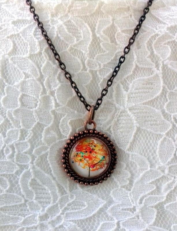Свадьба - Tree of life pendant, tree of life necklace, glass pendant, tree of life gift, Christmas gift, gift for her, 2.5 cm pendant, birthday gift