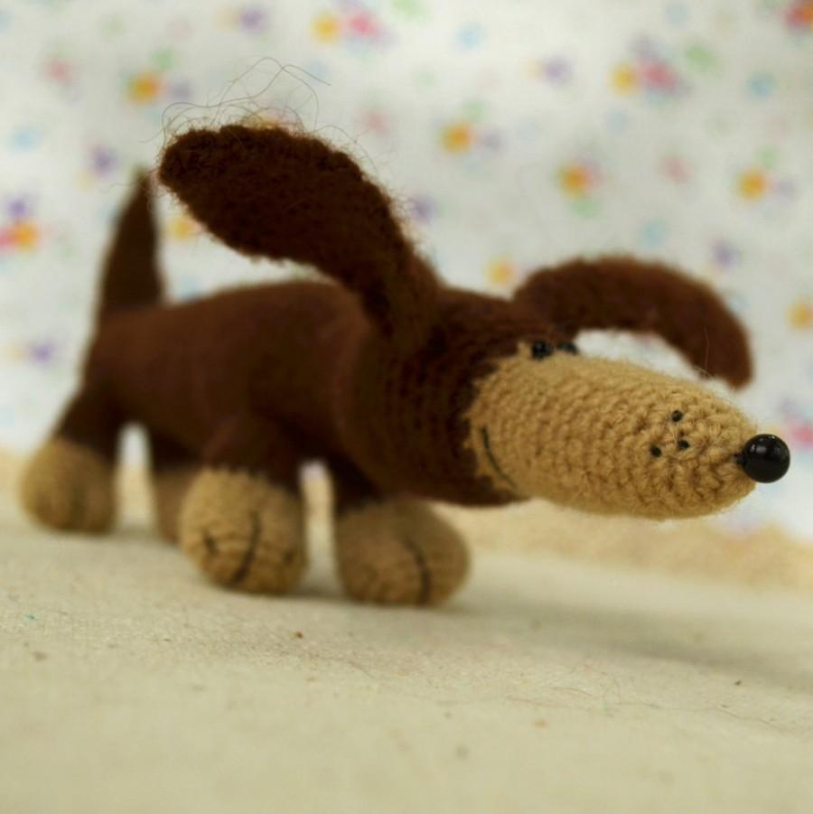 Wedding - Crochet brown Dachshund dog toy Stuffed Dachshund dog crochet Dachshund puppy amigurumi dog Dachshund toy stuffed animal plush Dachshund 