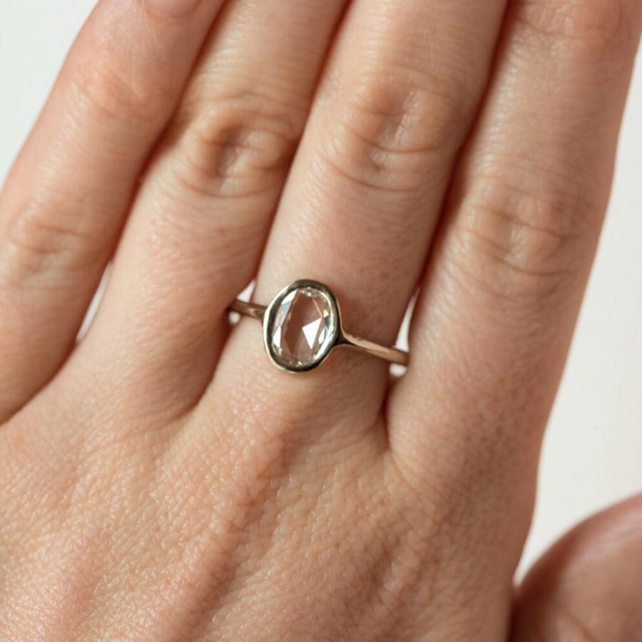 Свадьба - Rose Cut Oval Diamond Ring- Custom Ring Design - DEPOSIT ONLY- Choose your diamond