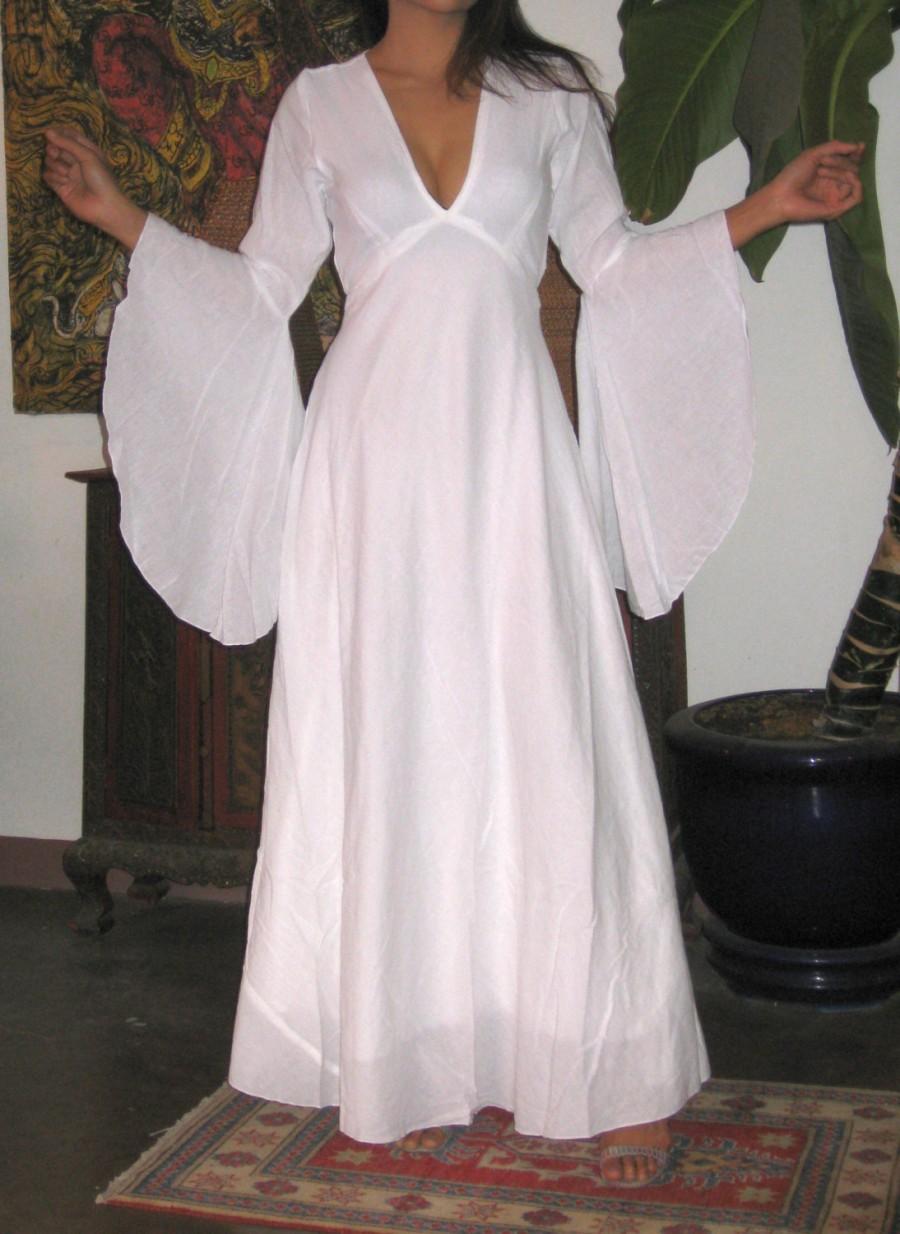 Wedding - White Boho WEDDING ANGEL BUTTERFLY Sleaves Gypsy Long Maxi Hippy Dress vampire