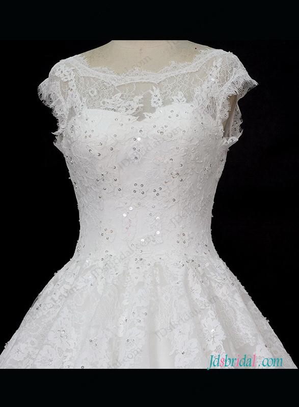 Wedding - Dreamy illusion lace top princess wedding bridal dress