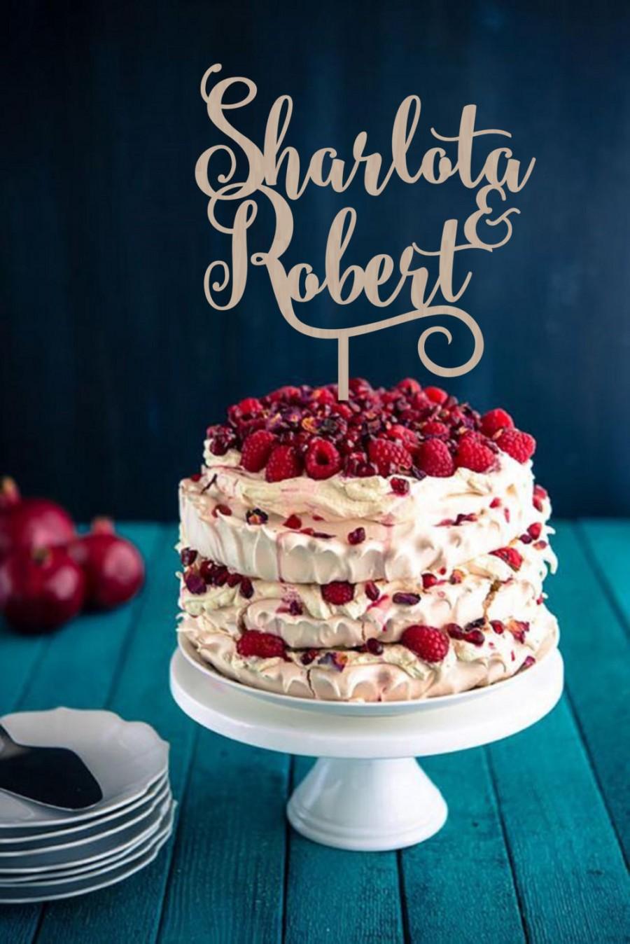 زفاف - Wedding Cake Topper Names  Rustic Cake Topper  Wooden  Cake Topper Silver Gold Wedding Topper Personalized Cake topper