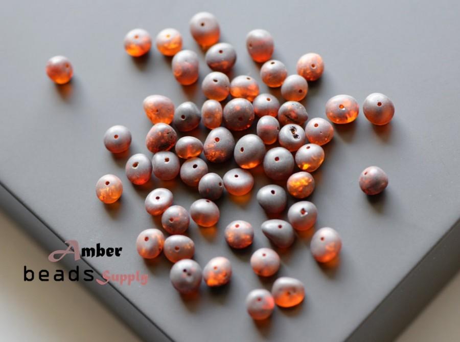 Wedding - Raw Baltic amber beads for jewelry making. Raw unpolished amber. Cherry color, baroque style. Amber Beads. Beading supplies.  #5841/m