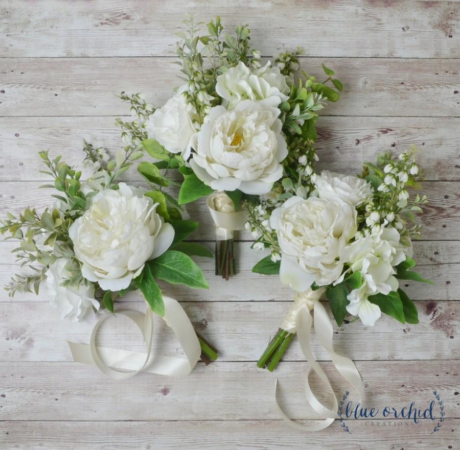Mariage - Boho Bridesmaid Bouquet, Silk Flowers, Silk Wedding Bouquet, Bouquet, Boho Bouquet, Faux Bouquet, Bridesmaid Bouquet, Rustic Bouquet, Fall