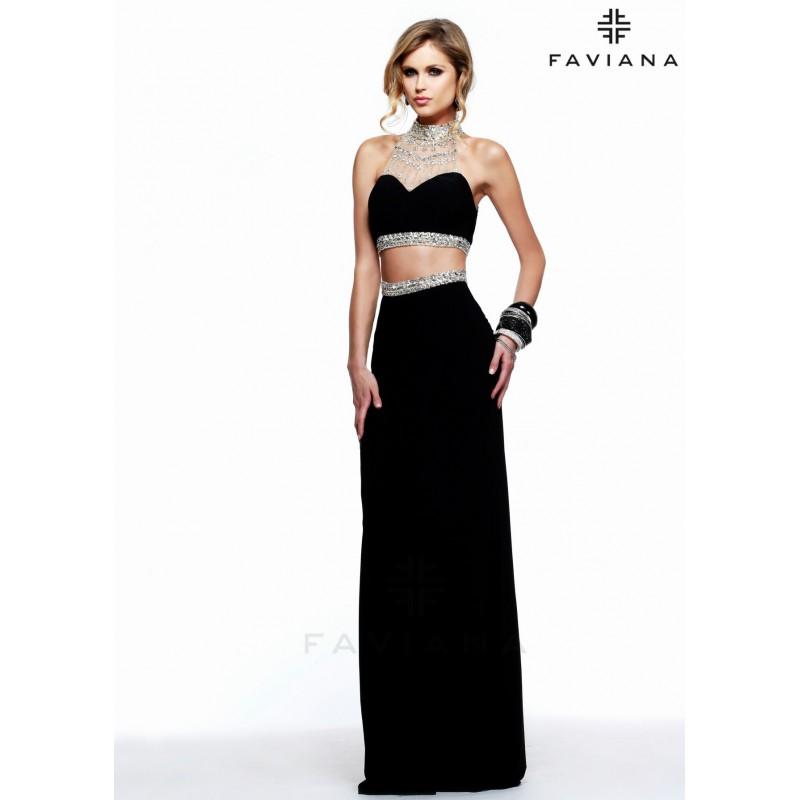 Свадьба - Faviana S7511 Jeweled Neck Jersey Two Piece Gown - 2017 Spring Trends Dresses