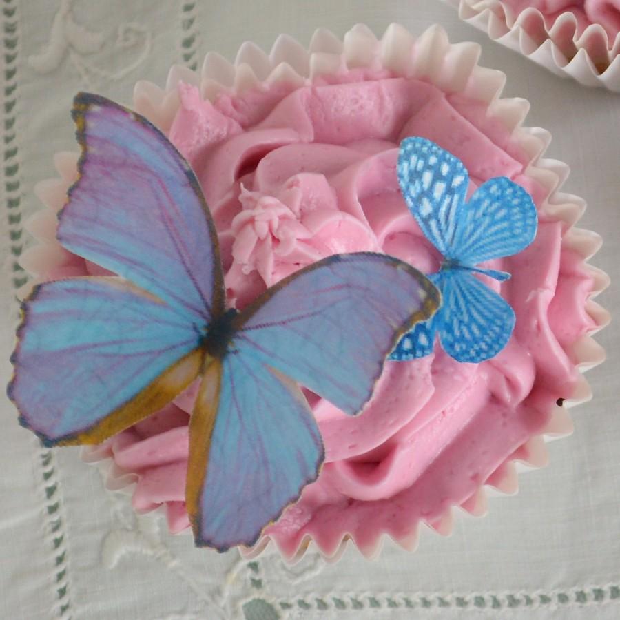 زفاف - Edible Butterflies Multicoloured Wafer Rice Paper Mix Rainbow 3D Butterfly Wedding Cake Decoration Autumn Baking Decor Cupcake Cookie Topper
