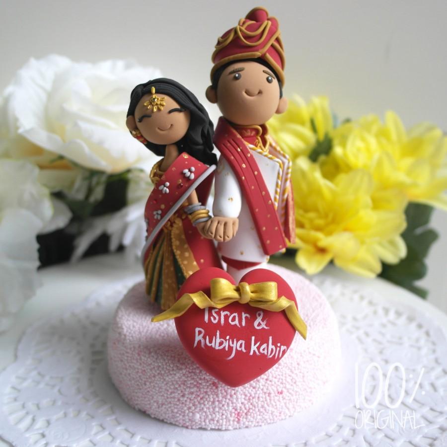 Wedding - Custom Cake Topper- Indian traditional Wedding Theme