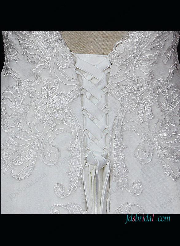 Mariage - Sexy lace illusion open back mermaid wedding dress