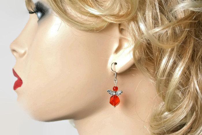 زفاف - Crystal Drop Earrings, Bridal Earrings, Angel, unique earrings, wedding earrings, Swarovski Crystal Drop Earrings