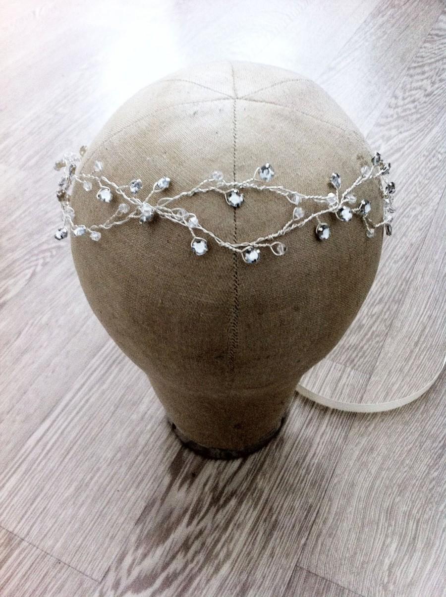 Wedding - Ready to ship - Wedding hair accessory - bridal crown headband - Rhinestones and crystals