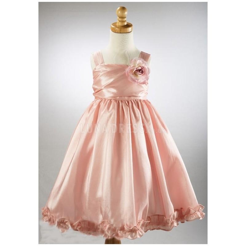 زفاف - Chic Pink Princess Taffeta Zipper up Flower Girl Dress - Compelling Wedding Dresses