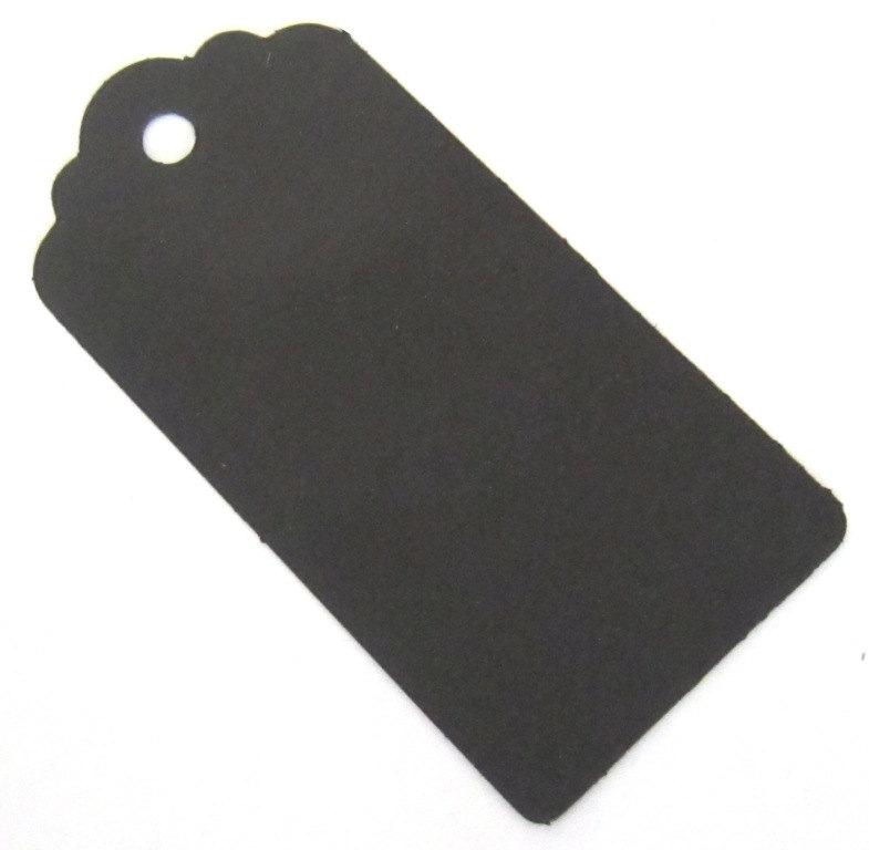 زفاف - 10 Large Black or Orange Gift Tags / Hang Tags / Wedding Tags / Luggage Tags Favour Tags 90mm x 44mm (100% Recycled Card) - UK Based