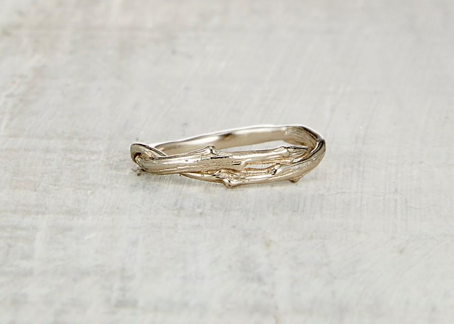 زفاف - Unity Ring - Solid Gold or Platinum Entwined Twig Friendship Promise Wedding Ring