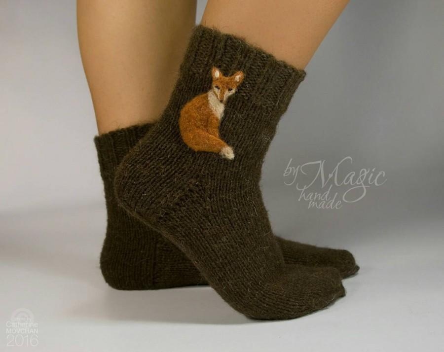 horsepower Screech administration Hand Knitted Wool Socks, Socks With Fox, Needle Felted Fox, Leg Warmer, Felt  Fox, Knitting Socks #2621465 - Weddbook