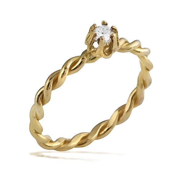 Hochzeit - Twig Engagement Ring, Antique Sytle, 14K Yellow Gold Diamond Engagement Ring, Art Nouveau,Engagement Ring, Twig Ring, Unique Engagement Ring