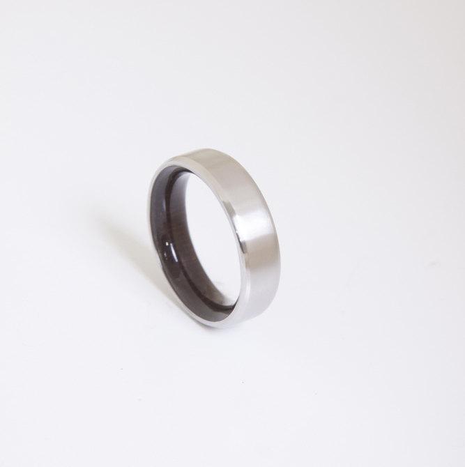Wedding - Titanium & Wenge // Titanium wood ring // Exotic Hardwood Ring // Men's Wedding Band // mens wood ring