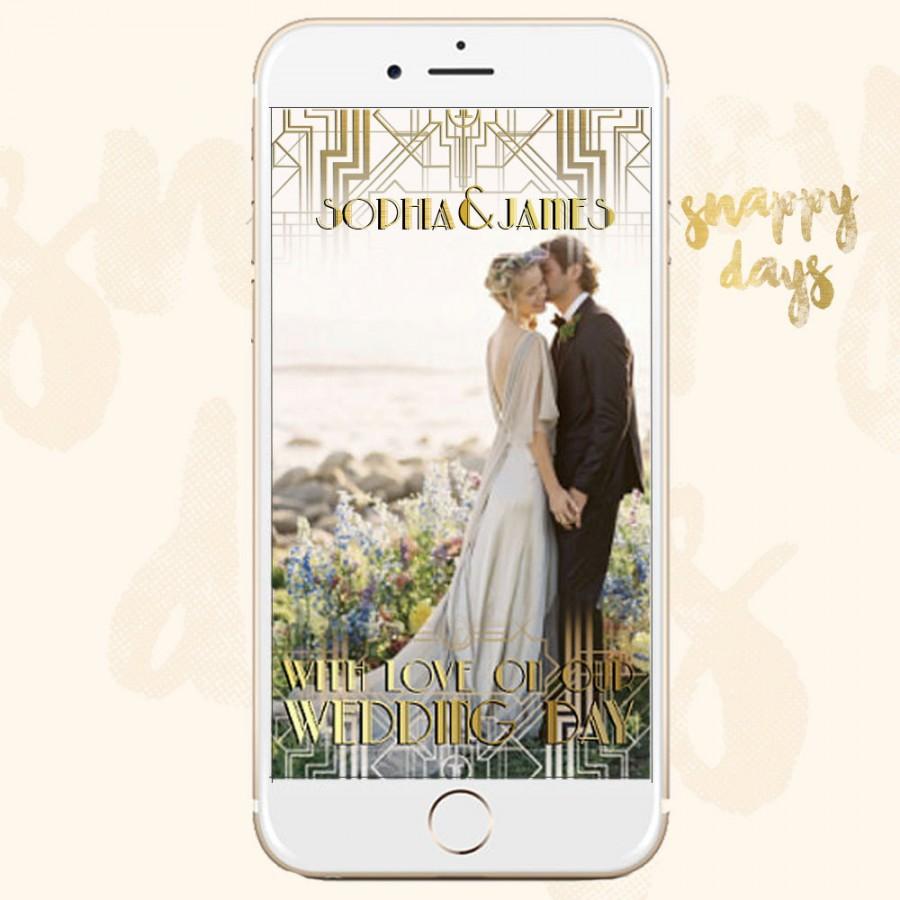 زفاف - SNAPCHAT Geofilter GATSBY Art Deco 1920's Wedding Filter, Vintage Snapchat 