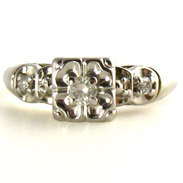 Hochzeit - Diamond Ring in a Vintage  Illusion Setting