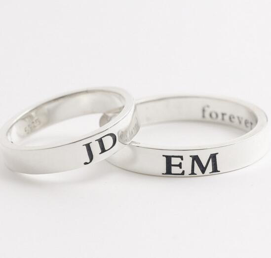 زفاف - Engraved Ring,Initials Ring,Gift for her,Bridesmaid Ring,Mother Ring - Name Ring - Couples Ring