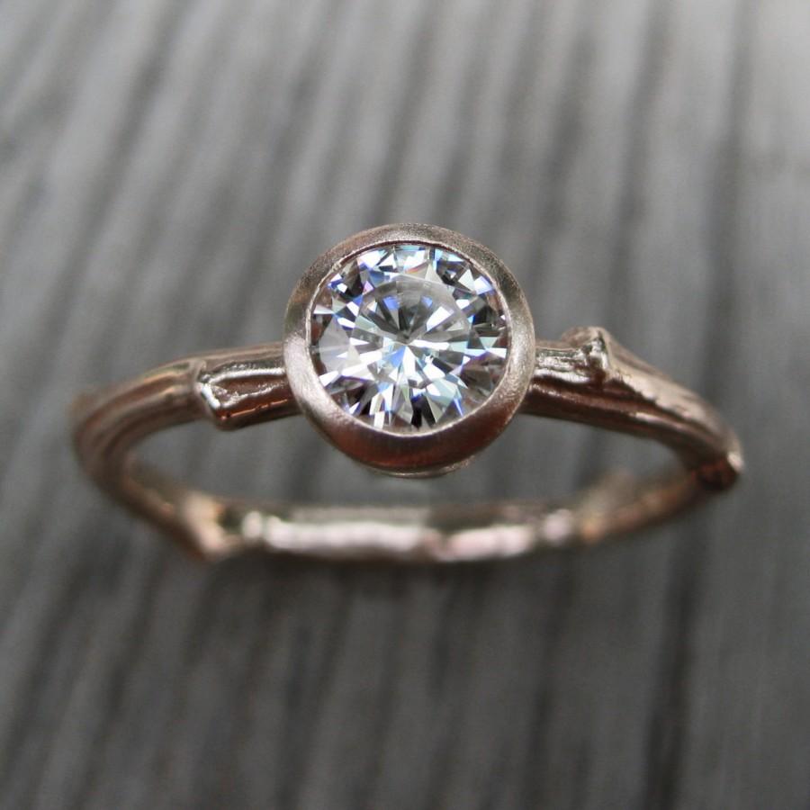 Hochzeit - Diamond Twig Engagement Ring: Recycled Gold, Half Carat