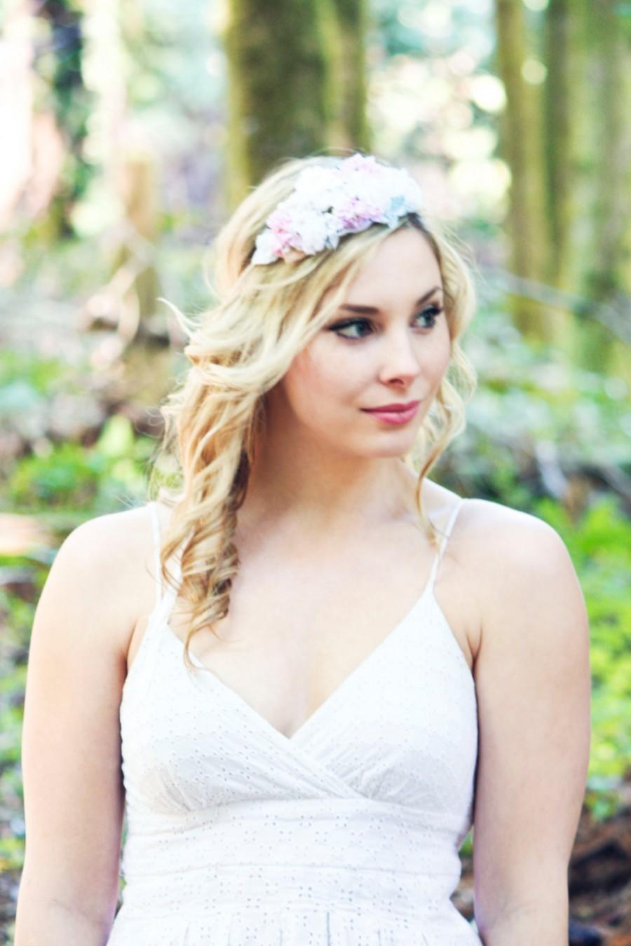 Hochzeit - flower crown, bridal headband, wedding headband, bridal headpiece, flower for hair