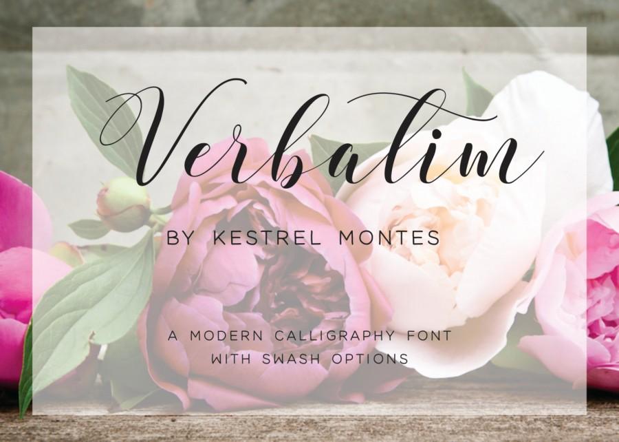 Wedding - Calligraphy Font by Kestrel Montes, Verbatim Modern Brush Calligraphy Wedding Font, Web Font, Digital Font Download, Wedding Invitation Font