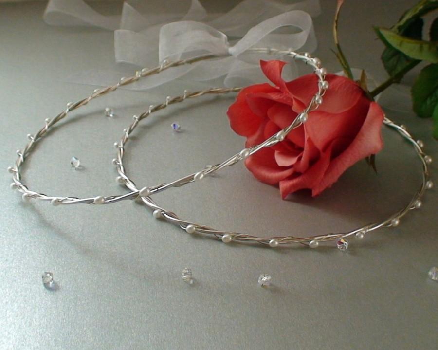 Свадьба - Wedding Crowns, Stefana, Orthodox Wedding, Greek, Sterling Silver, Pearls