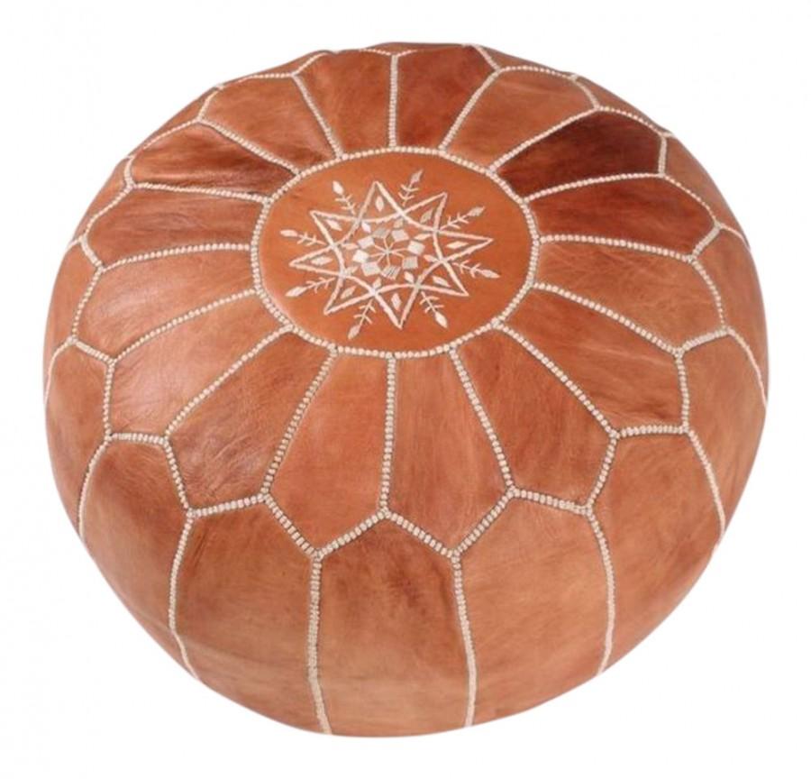 Wedding - PREXMAS SALE 30% OFF >> Brown Tan Moroccan Leather Pouf Pouffe, anniversary gifts, home and living, home decor, ottoman, stools