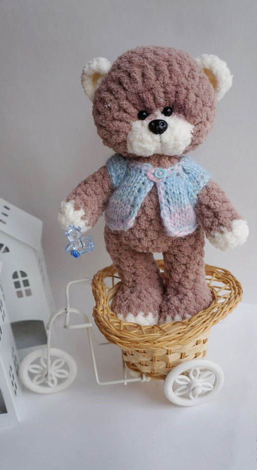 Hochzeit - Plush Teddy Bear woodland plush bear beige stuffed bear woodland animal cute little bear crochet animal softie crochet bear Christmas toy
