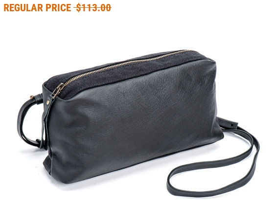 زفاف - Sale 20% Off Black Clutch, Handmade Crossbody Bag, Small Canvas and Leather Bag