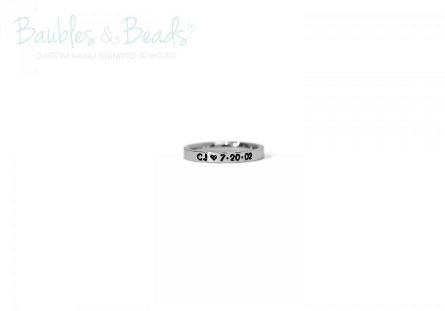زفاف - Personalized Ring - Engraved Ring - Anniversary Gift - Stacking Rings - Gift Under 25 - Custom Engagement Ring - Mothers Day - Wedding Date