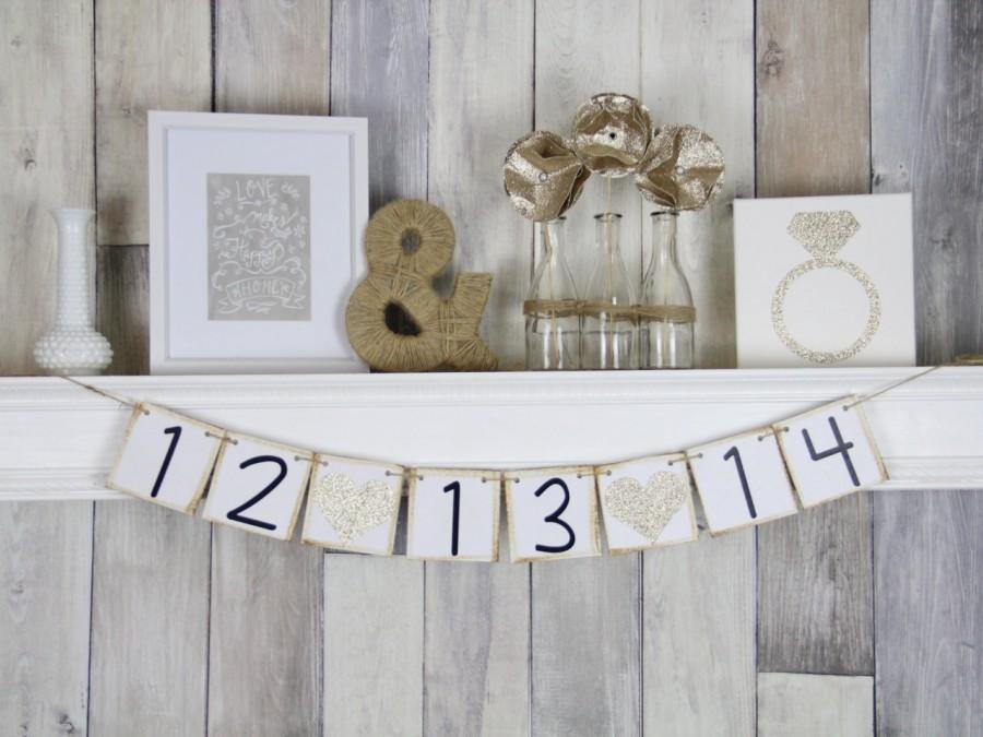 Hochzeit - Save the Date, Wedding Banner, Wedding Date Banner, Save the Date Sign, Shabby Chic