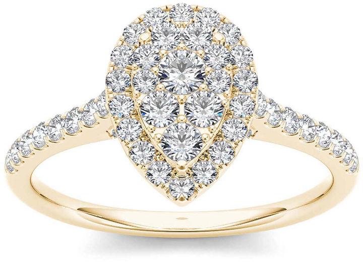 زفاف - MODERN BRIDE 3/4 CT. T.W. Diamond 10K Yellow Gold Pear-Shaped Engagement Ring